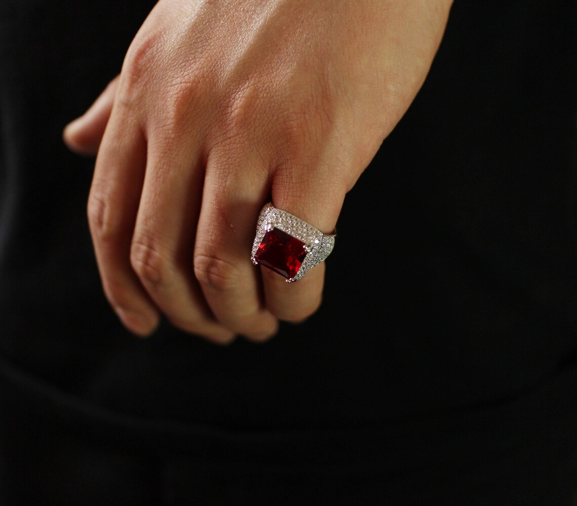 Men's Pinky Ring/Ruby Ring/Sapphire Ring/Onyx Ring/Luxury Etsy