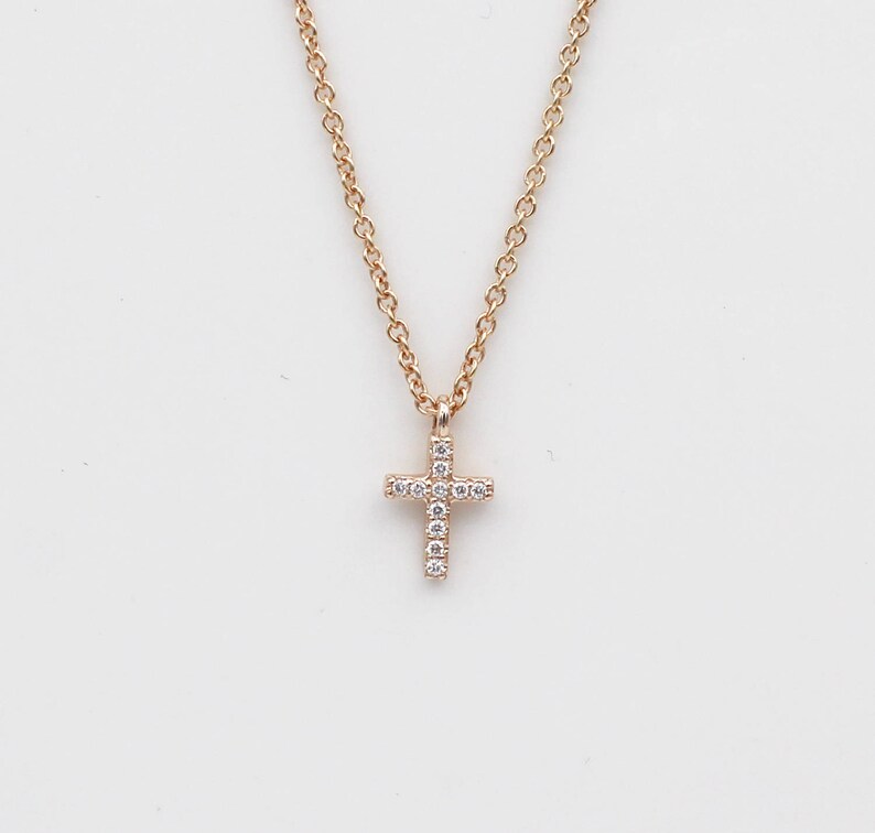 Simple 14k /18k Gold Extra Small Cross Pendant 16 Etsy