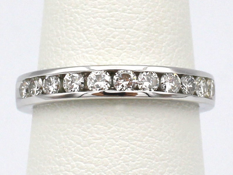 Diamond Wedding Band 14k White Gold 0.7ct / Wedding Band image 6