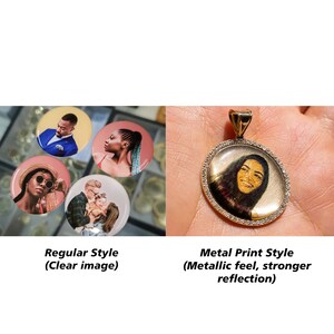 14K Solid Gold Diamond Photo Pendant • Personalized Memorial Charm image 7