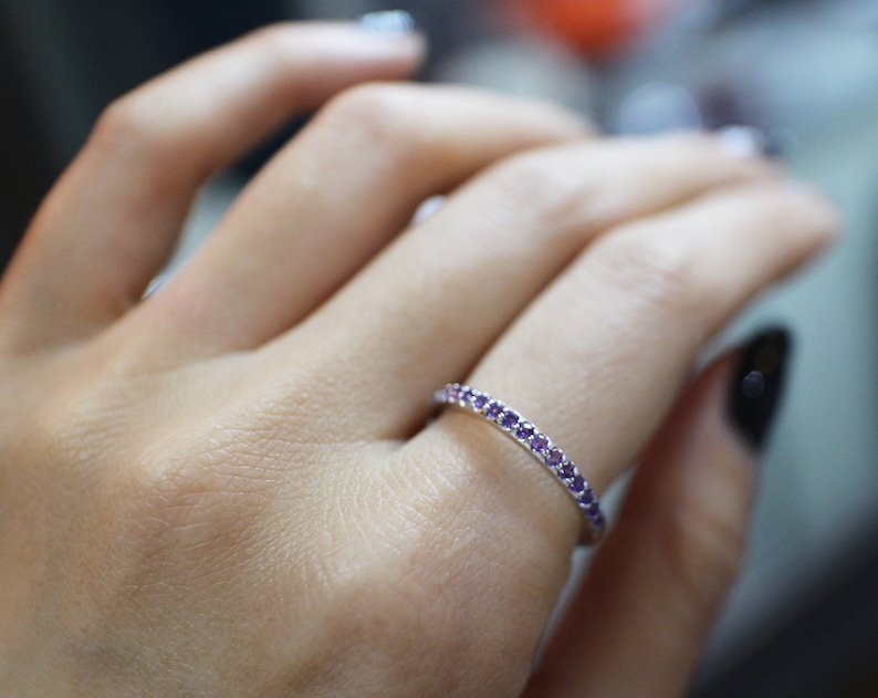 Dainty Jewelry Christmas Gift Birthstone 14k solid gold Natural Purple Amethyst Ring