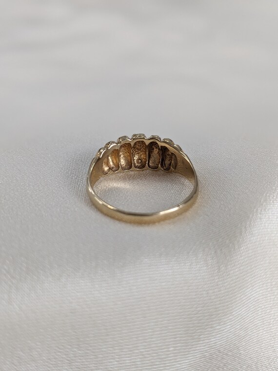 Vintage 14k Yellow Gold Textured Shrimp Ring - image 4