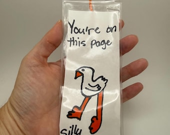 Handmade Bookmark - Silly Goose