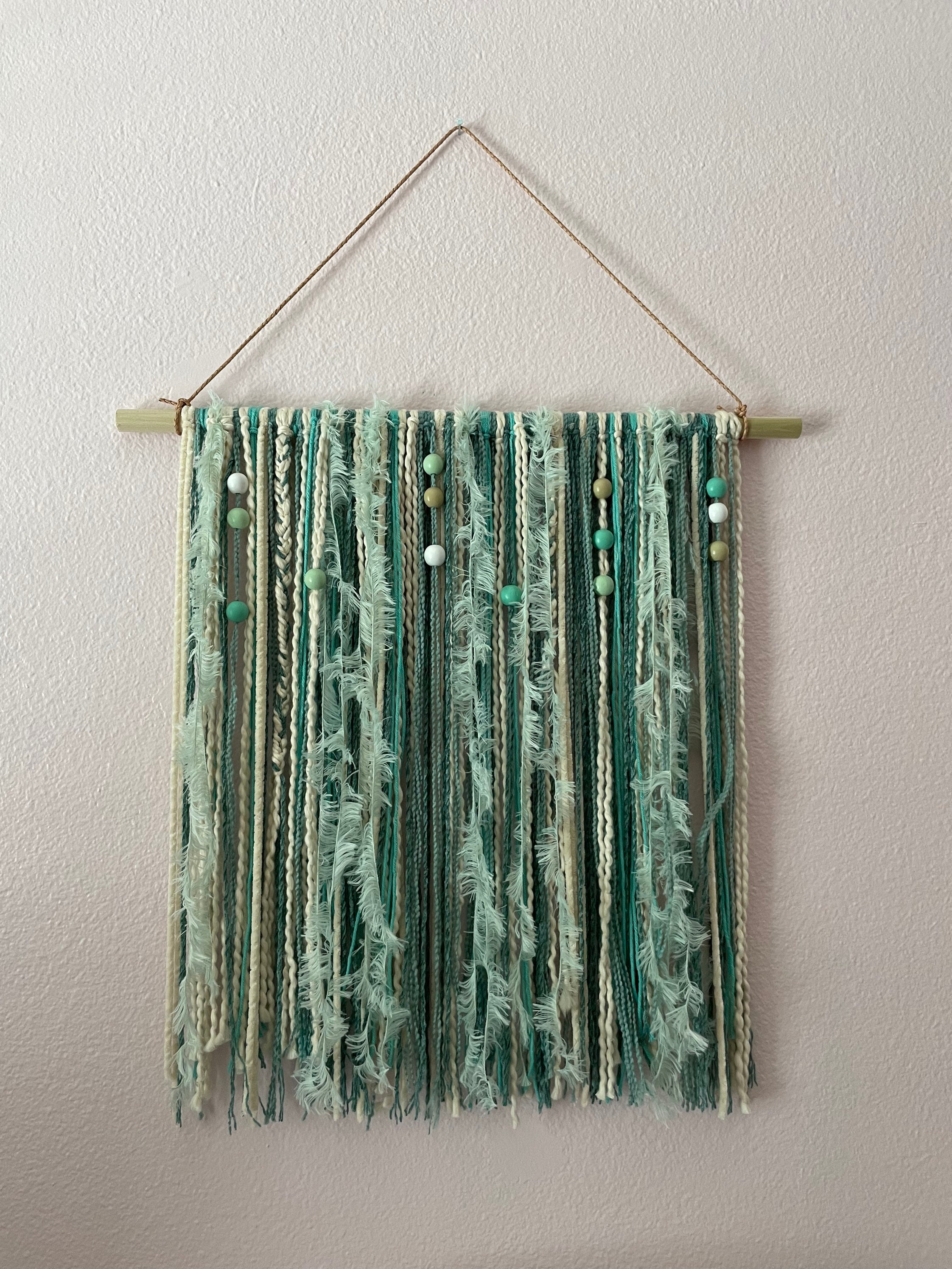 Homemade Teal Wall Hanging Etsy