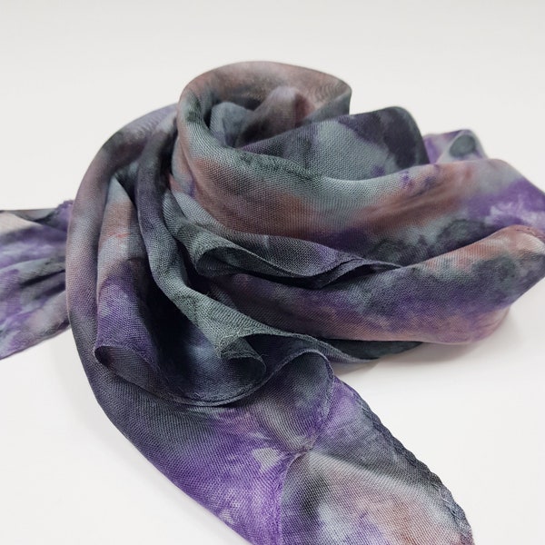 Viscose Tencel Gauze tiedye scarf / 27.5"x27.5" / Thin Mesh Fabrication / Lightweight, Super Soft / All edges are Hemmed