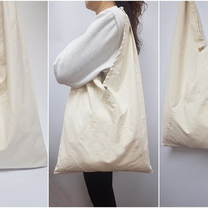 Plain unbleached Cotton Oxford tote bag, Mareket bag, Eco friendly cotton fabric