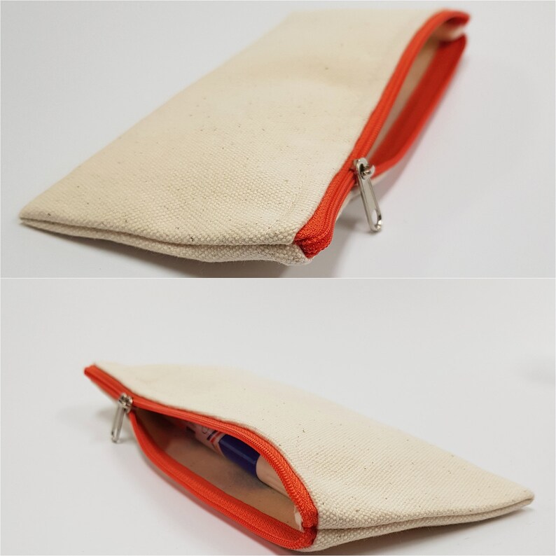 Pencil Pouch Zipper Pouch Cosmetic Pouch 100 Natural Etsy