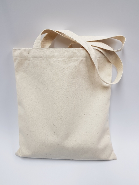 14 15.5 Plain Unbleached Cotton Canvas Tote Bag, Market Bag, Fitness Bag,  Eco Friendly Cotton Fabric Style103 