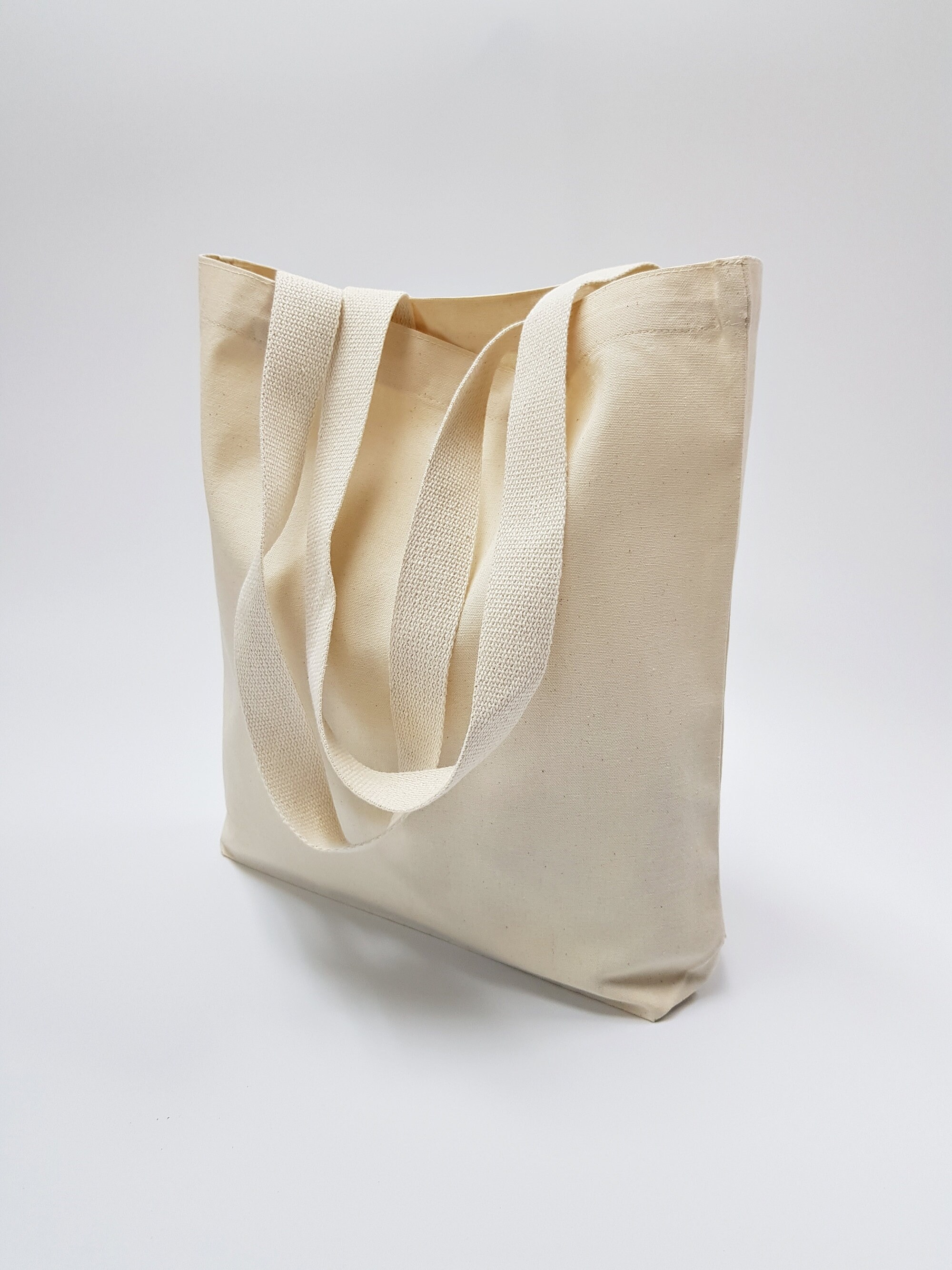14 15.5 Plain Unbleached Cotton Canvas Tote Bag, Market Bag