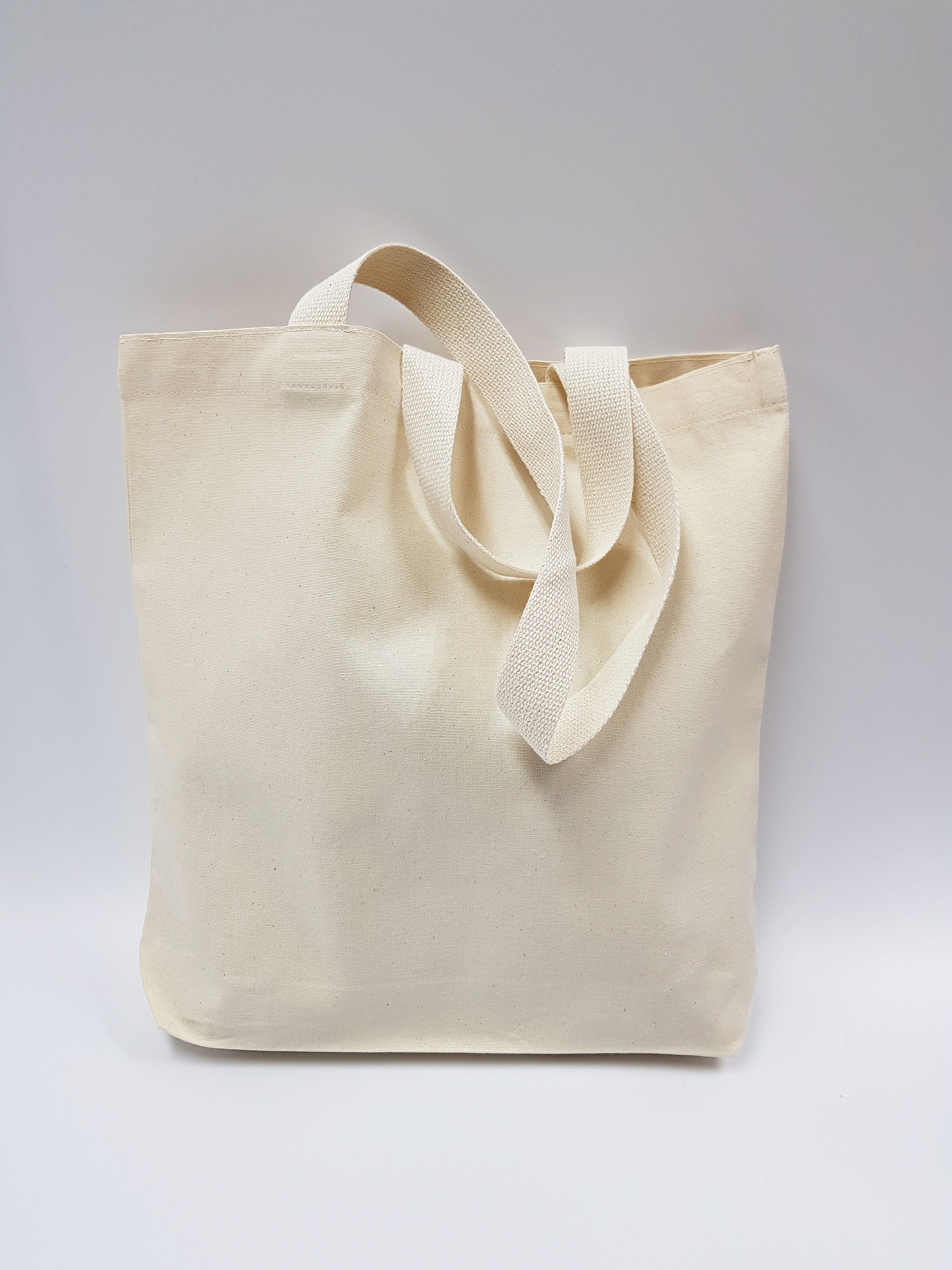 1414 Plain Unbleached Cotton Oxford Tote Bag, Mareket Bag, Eco Friendly  Cotton Fabric Style102 