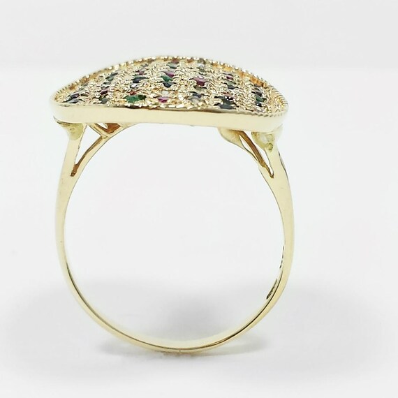 Vintage 14k Yellow Gold Multi Gemstone Cocktail R… - image 7