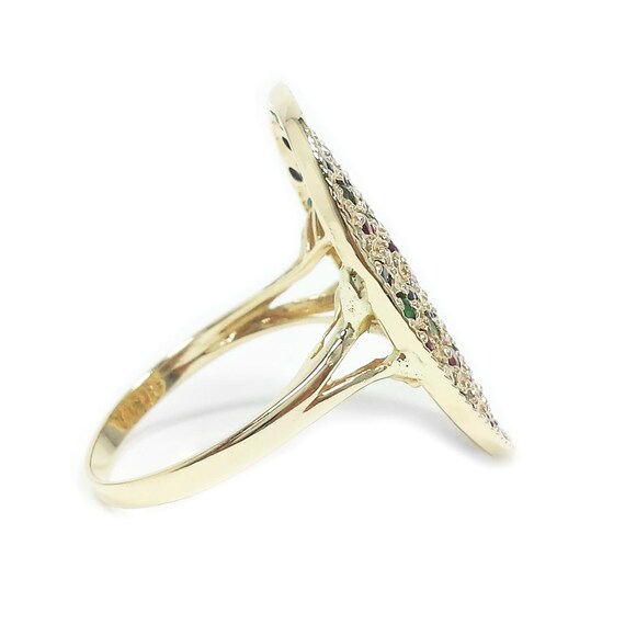Vintage 14k Yellow Gold Multi Gemstone Cocktail R… - image 4