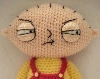 Stewie Griffin FAMILY GUY Crochet PDF Pattern - Written in English uk terms.