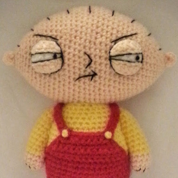 Stewie Griffin FAMILY GUY Crochet PDF Pattern - Written in English uk terms.