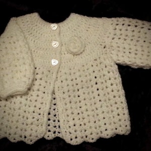 Instant download - Baby Vintage Style Crochet Cardigan, Matinee Jacket Pdf pattern