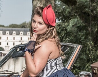 Red sailor fascinator
