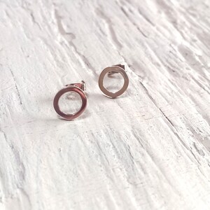 Small Sterling Silver Earrings -  Sterling Silver Circle Studs - Sterling Silver Circle Earrings Polished Finish