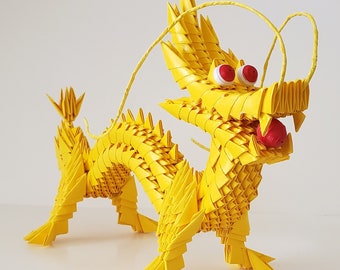 3D Origami Golden Dragon- A Great Gift!