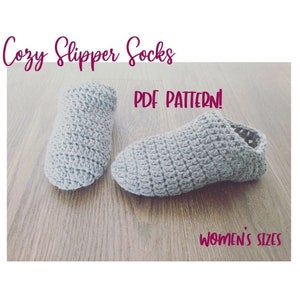 CROCHET PATTERN | PDF | Cozy Slipper Socks | Slipper Tutorial | Women&#39;s sizes | Crochazies