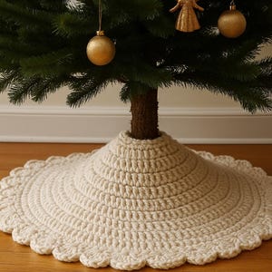 Easy Crochet Christmas Tree Skirt Pattern PDF Download