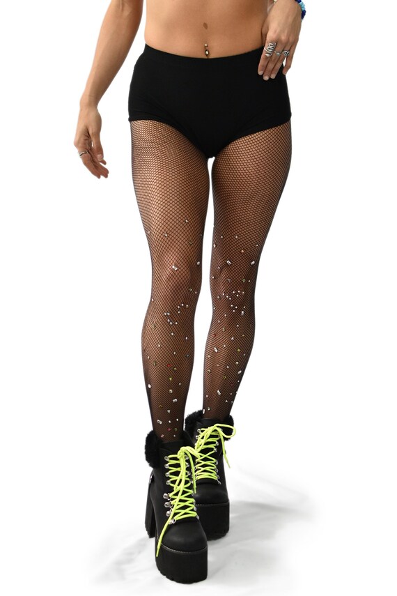 SALE Black Fishnet Tights With Sparkly 