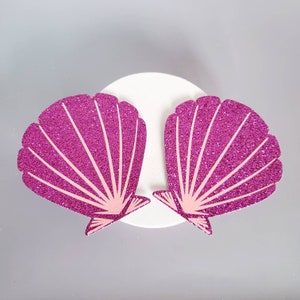 Rave Pasties - Mermaid / Shell / Glitter / Purple - For Rave Festival Club Outfit - Stick On Nipple Covers