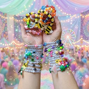 Kandi Rave Bracelet | EDM Festival Jewelry | Beaded Friendship Bracelet | EDC Electric Forest Rave Candy | Custom or Random