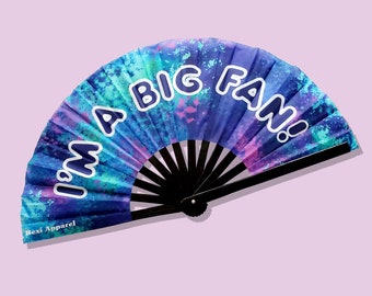 Rave Fan - I'm A Big Fan - Large Festival Accessory for Raves, Concert, Club, Party, Photoshoot , Purple & Navy, Funny