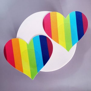 Rave Pasties - Rainbow / Pride / Heart - For Rave Festival Club Outfit - Stick On Nipple Covers