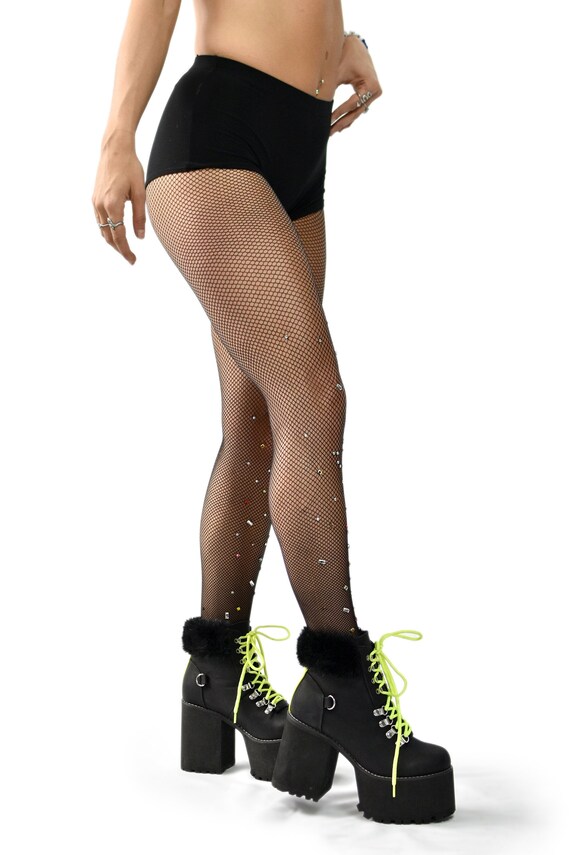 SALE Black Fishnet Tights With Sparkly 