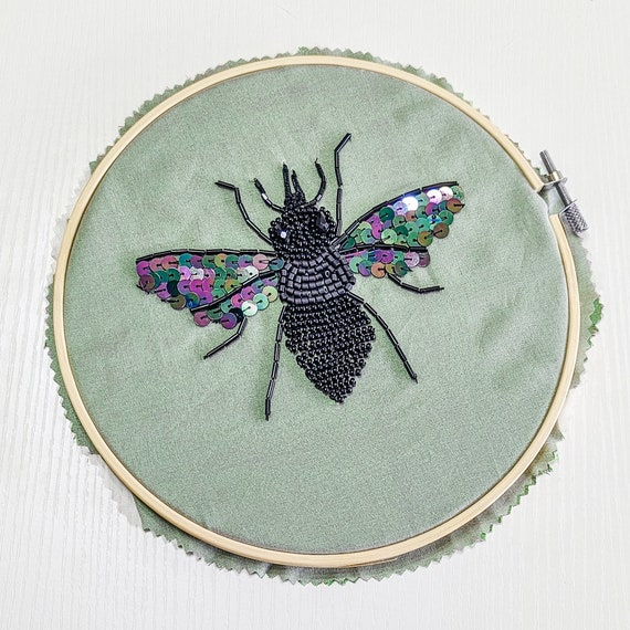 Tropical Bee Embroidery Kits DIY Tambour/luneville OR Beading
