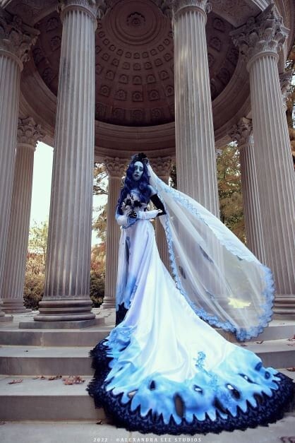 Ready to Ship Corpse Bride Corpse Emily Bride Wedding Dress Halloween Carnival Suit Cosplay Costume