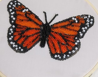 Tambour Embroidery Kit Monarch Butterfly for beginner DIY Luneville Embroidery kit