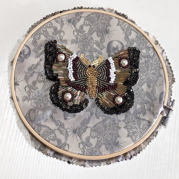 Tambour Embroidery Kit Moth for Beginner DIY Luneville Embroidery Kit 