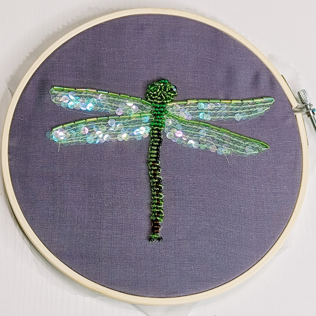 Tambour Embroidery Kit Dragonfly for Beginner DIY Luneville Embroidery