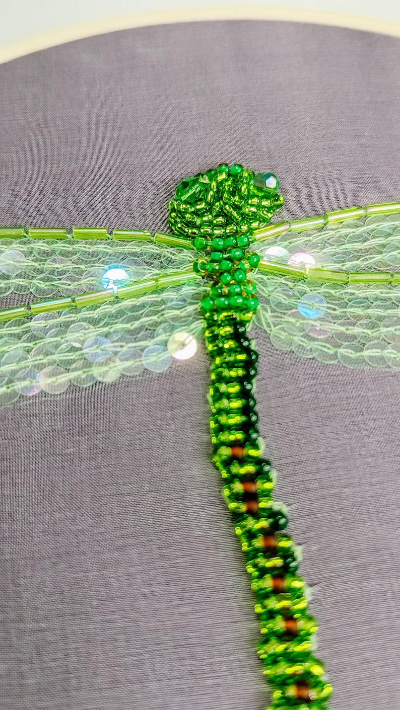 Tambour Embroidery Kit Dragonfly for beginner DIY Luneville Embroidery kit zdjęcie 6