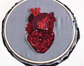 Tambour Embroidery Kit Anatomical Heart for beginner DIY Luneville Embroidery kit
