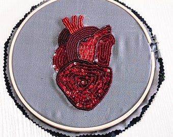 Kits de broderie coeurs anatomiques DIY Tambour/Luneville OU Kit de broderie de perles