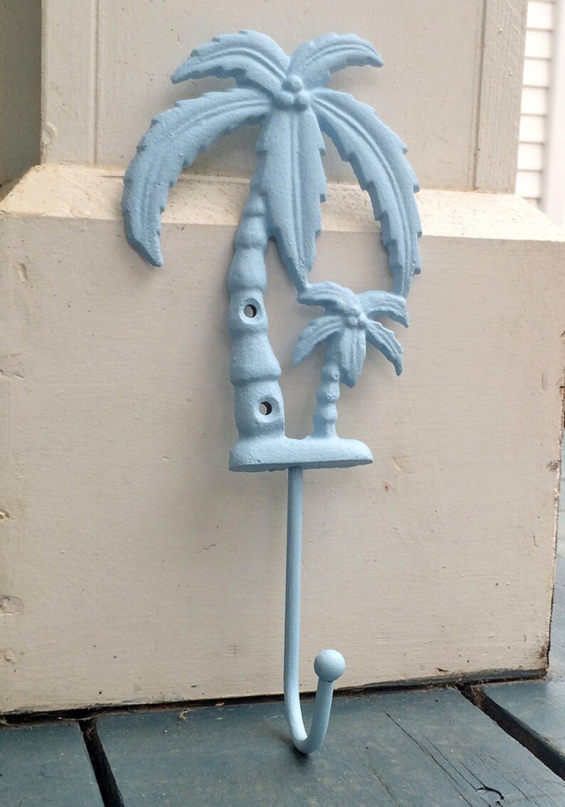 Painted Cast Iron Palm Tree Wall Hook / Robe Hook / Beach Bath Etsy