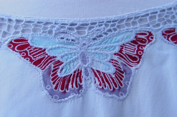 Butterfly Blouse, Cut Work, Crochet Look, Batiked… - image 2