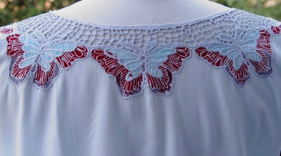Butterfly Blouse, Cut Work, Crochet Look, Batiked… - image 3