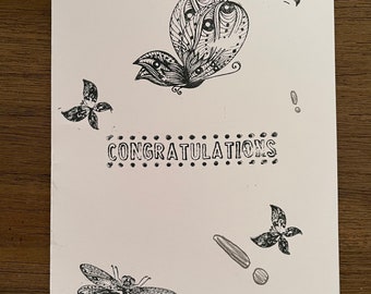 Handmade stamped Congratulations card