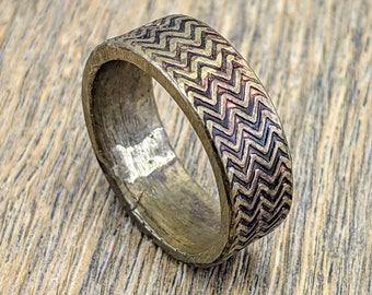 Anillo de bronce y cobre para hombre, anillo vikingo, anillo rústico, anillo de cobre, anillo de bronce