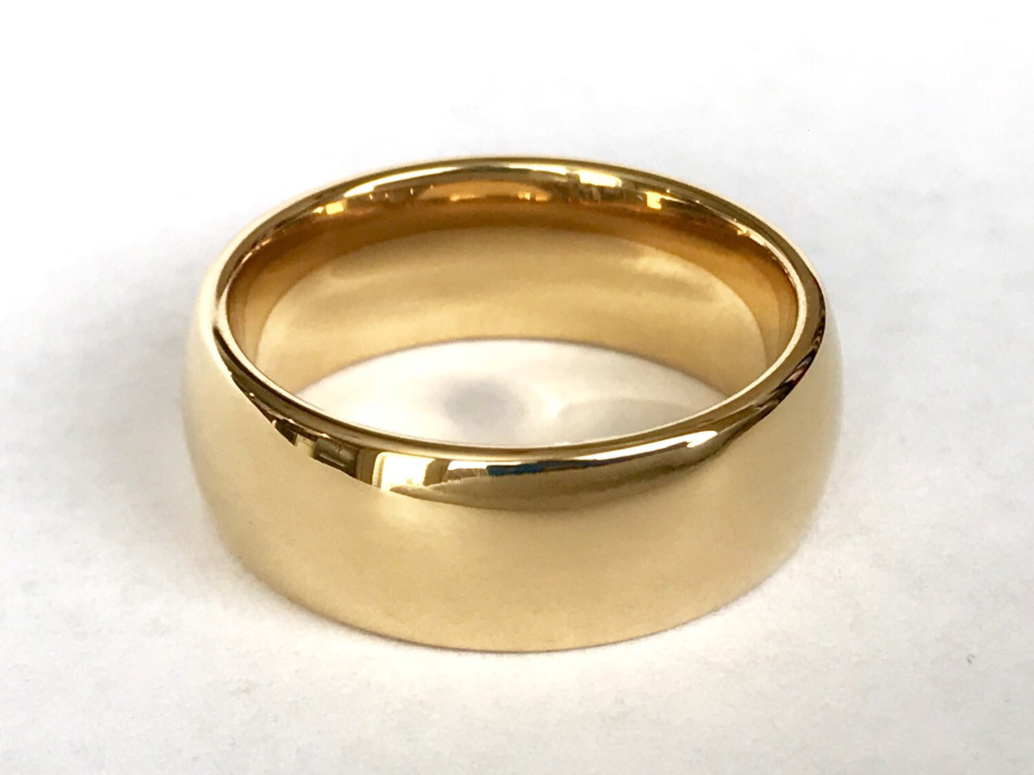 King Will Mens 8mm Black Tungsten Carbide Wedding Ring With Gold Foils Inlay Beveled Edge