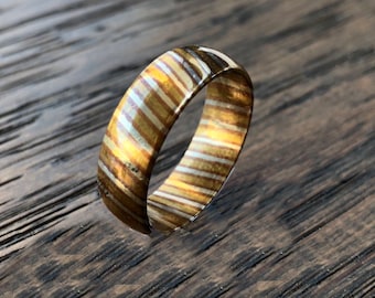 Anillo mokume gane de acero de Damasco personalizado, hecho a la medida, anillo promesa, banda de bodas, hecho a medida, anillo único, mokume gane