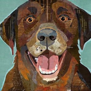 Chocolate Labrador / Lab - Whimsical Dog Breed Wall Decor Print / Poster Wall Art for Nurseries, Bedrooms, Kids Rooms and More