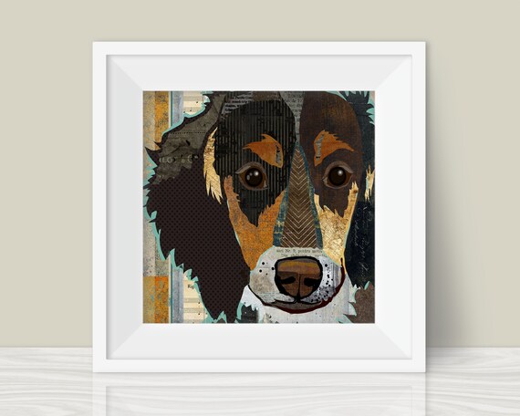 Long Haired Dachshund Art Print A Mixed Media And Collage Etsy