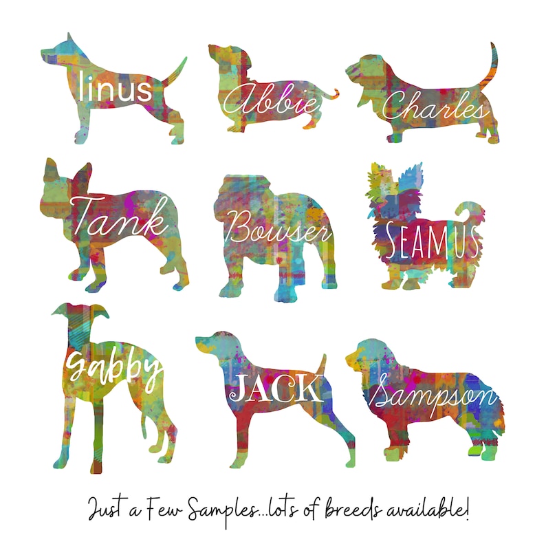 DIY Personalized Dog Breed Wall Art / Pet Loss / Memorial Gift Etsy
