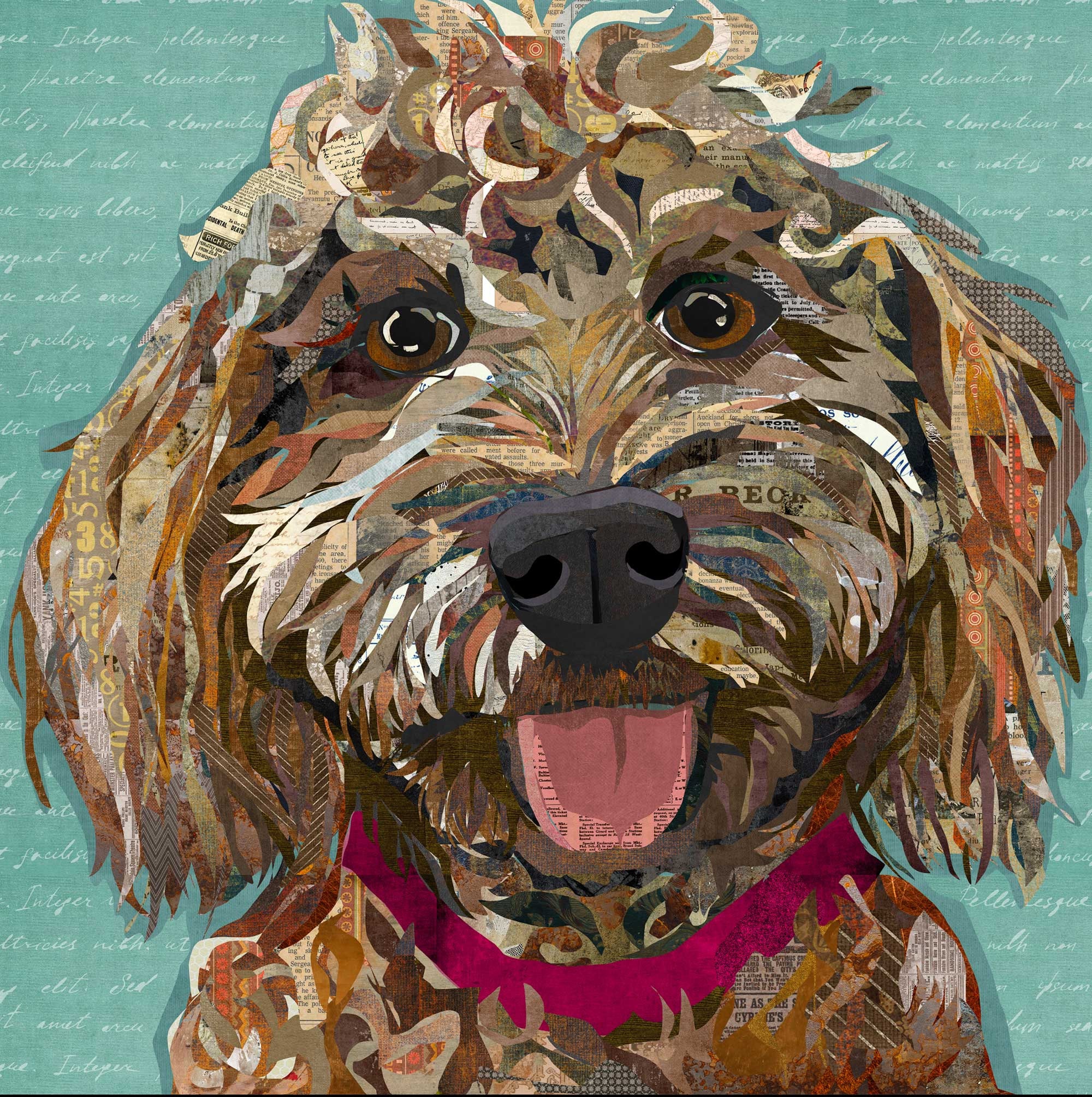 Labradoodle / Goldendoodle  - A Dog Art Collage Wall Hanging for Nurseries, Kids Rooms, Doodle Lover Gift (Gallery Wrapped Canvas Option)