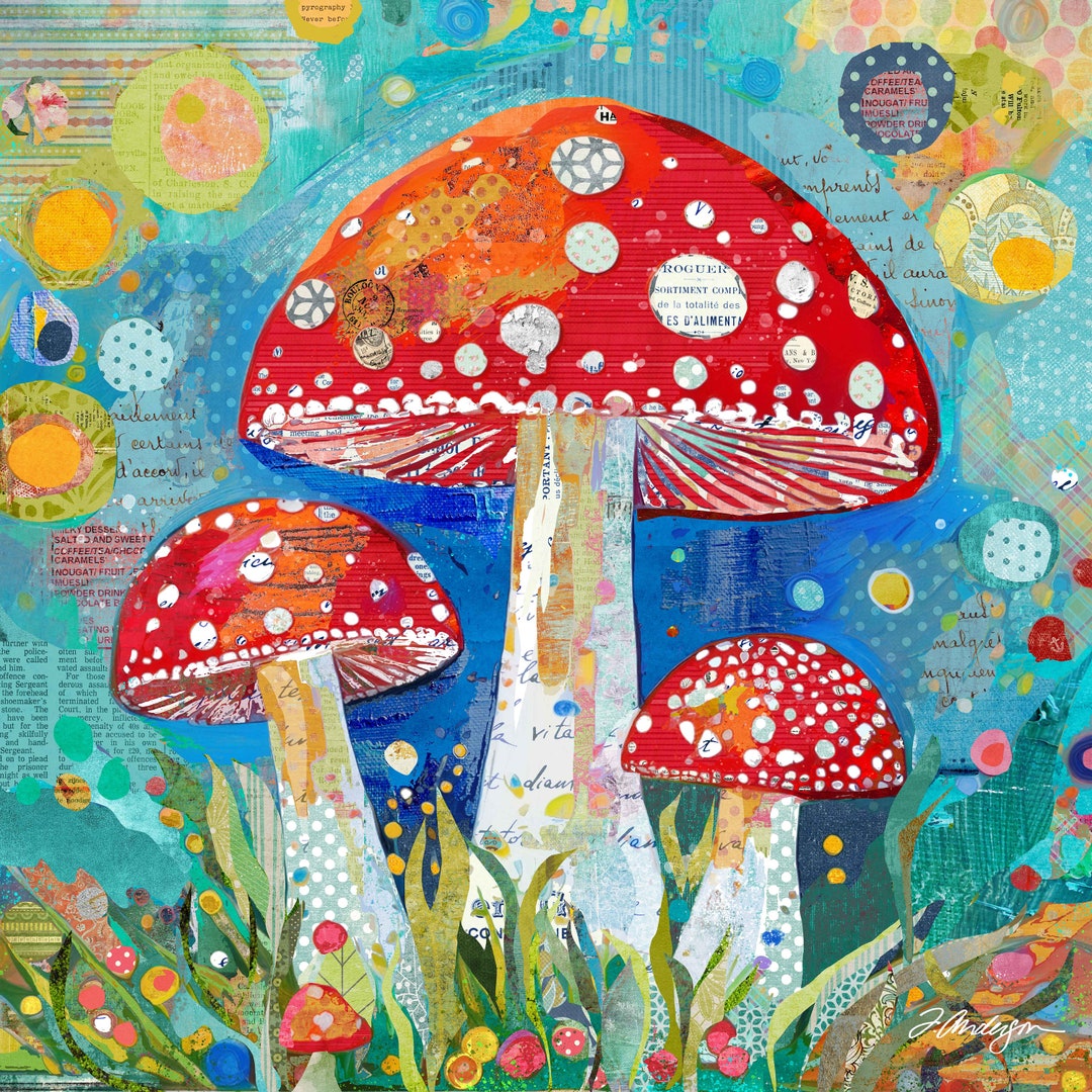 Whimsical Mushroom Canvas Print – Fairy Garden Kids Room Wall Art - Etsy